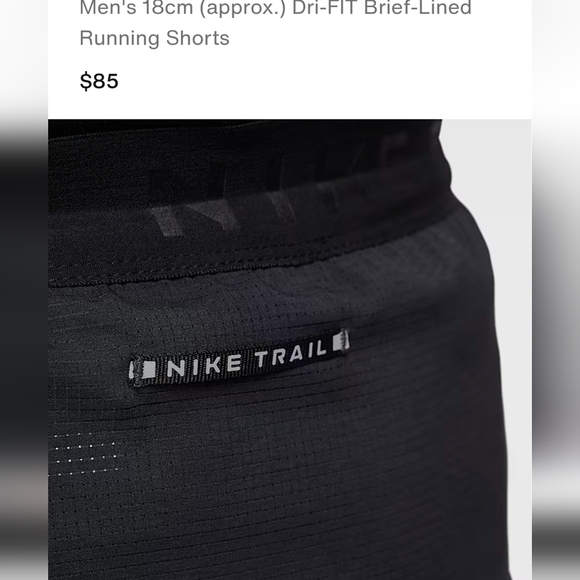 Nike Trail Stride shorts Size Large New with tags Black and gray - Picture 5 of 17